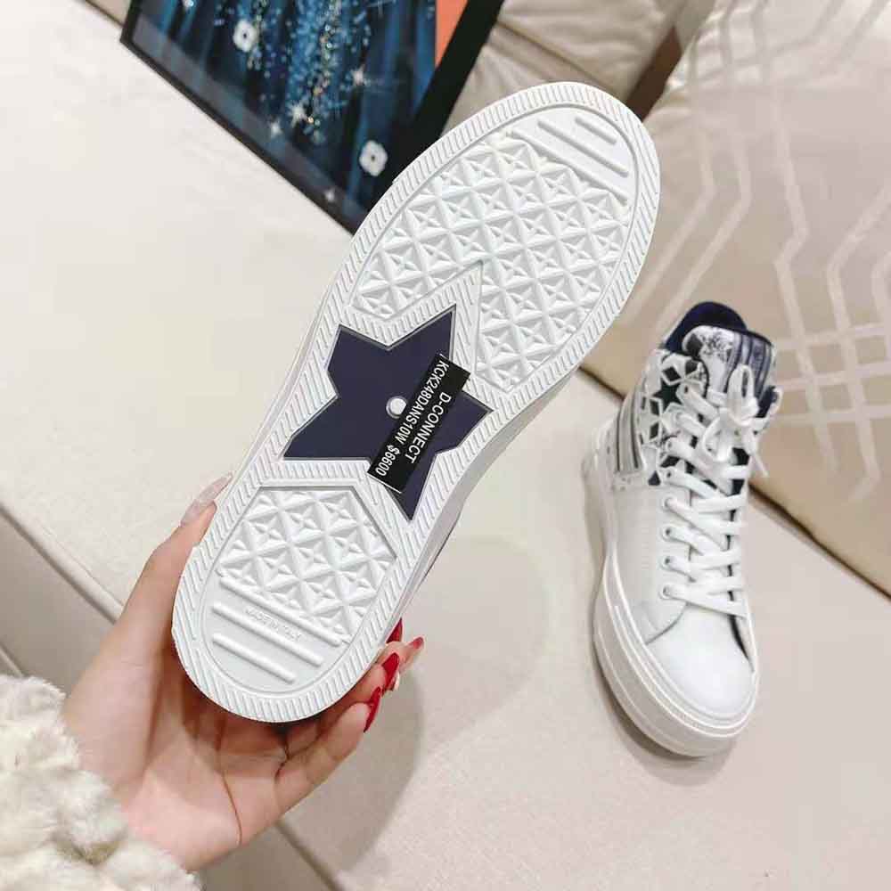Dior Women Walk N Dior Star Sneaker Blue and White Calfskin and Technical Fabric - image 9