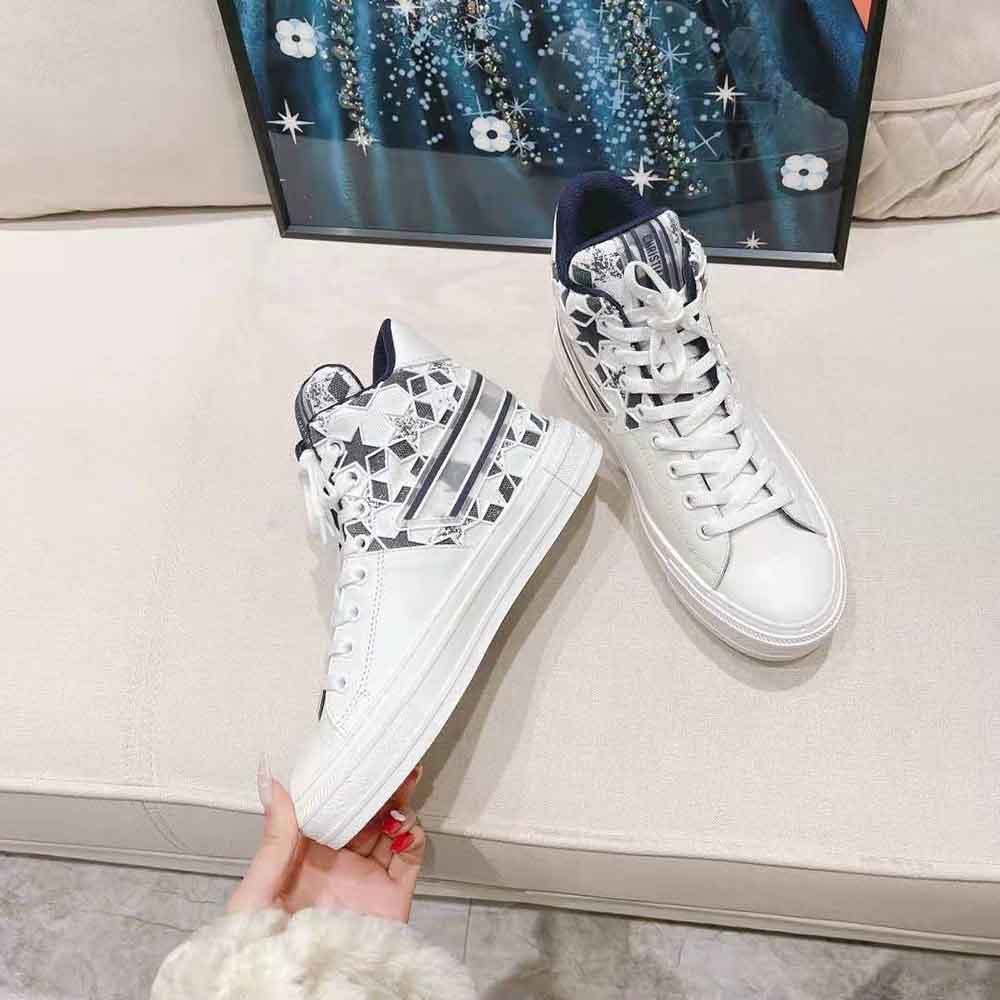 Dior Women Walk N Dior Star Sneaker Blue and White Calfskin and Technical Fabric - image 4