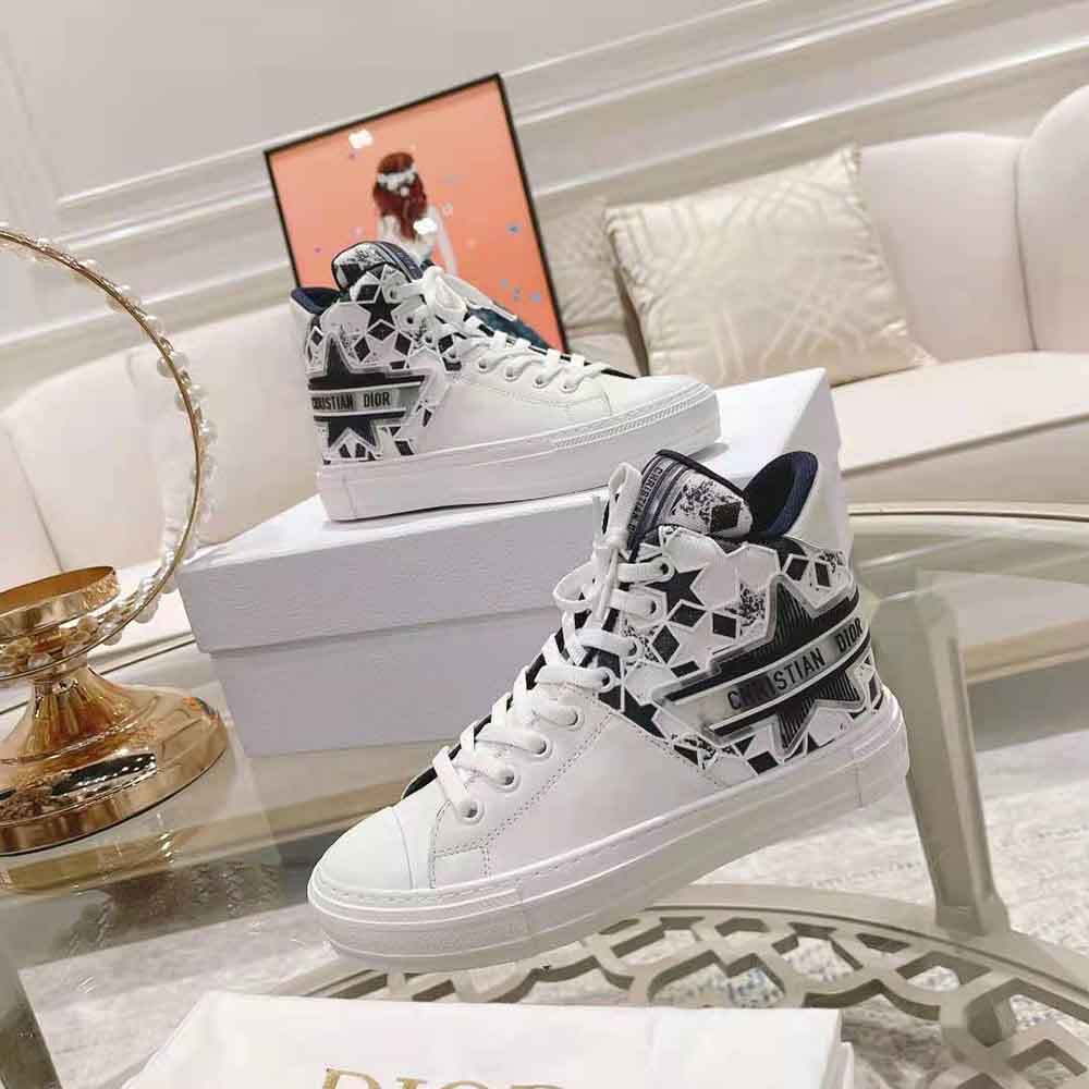 Dior Women Walk N Dior Star Sneaker Blue and White Calfskin and Technical Fabric - image 6