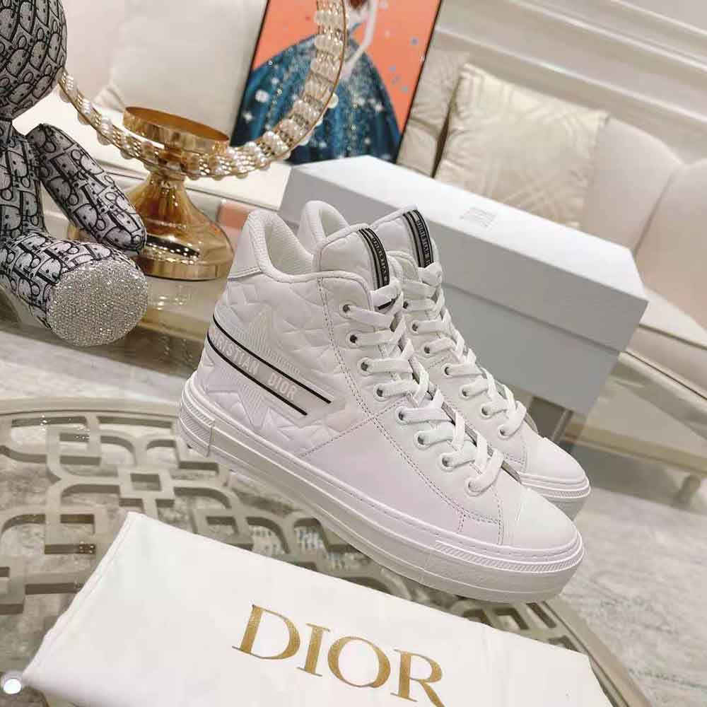 Dior Women Walk N Dior Star Sneaker White Dior Etoile Embossed Lambskin and Calfskin - image 5