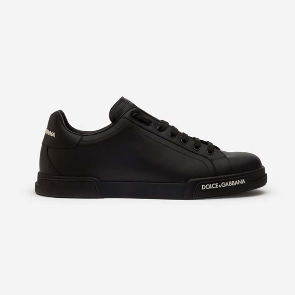 Dolce Gabbana D&G Women Calfskin Nappa Portofino Sneakers-Black