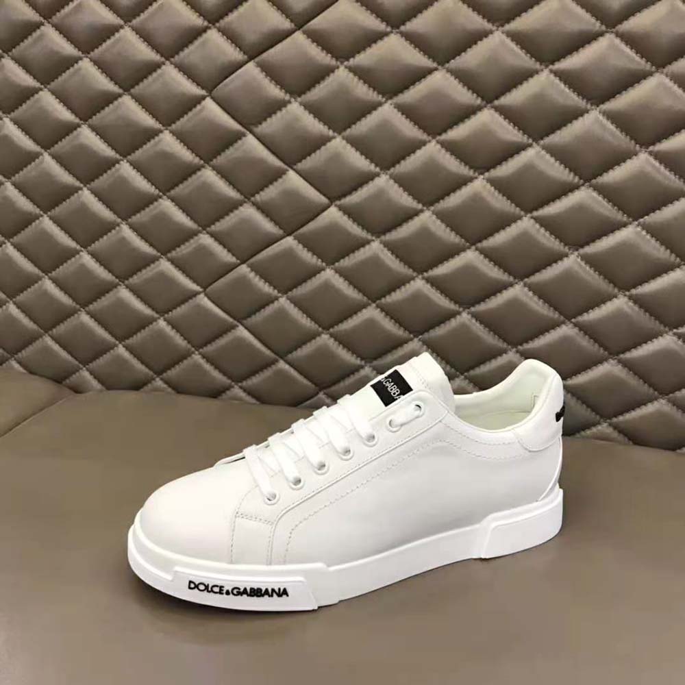 Dolce Gabbana D&G Unisex Calfskin Nappa Portofino Sneakers-White - image 6