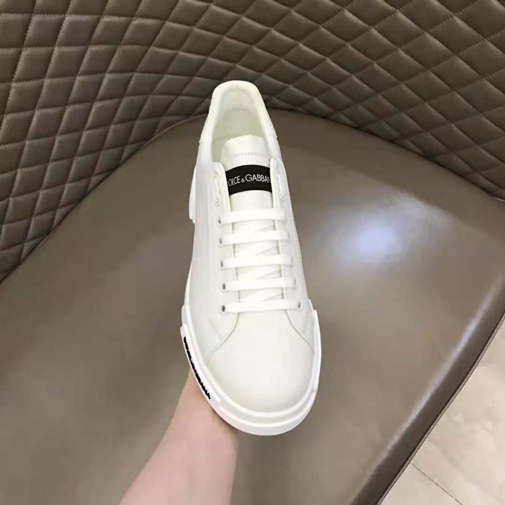 Dolce Gabbana D&G Unisex Calfskin Nappa Portofino Sneakers-White - image 8