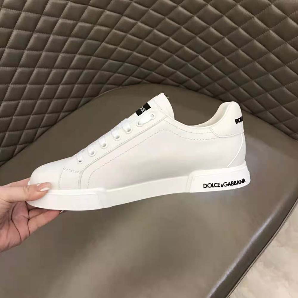 Dolce Gabbana D&G Unisex Calfskin Nappa Portofino Sneakers-White - image 9