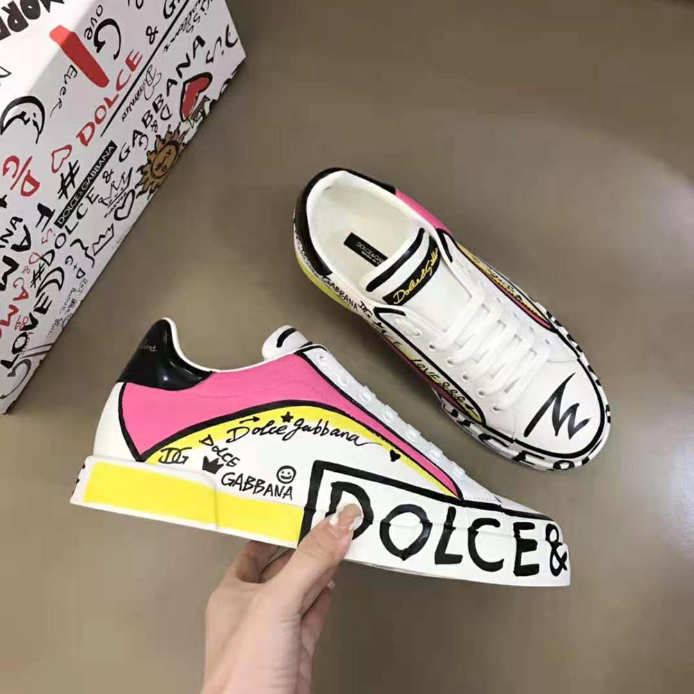 Dolce Gabbana D&G Women Limited Edition Portofino Sneakers-Pink - image 4