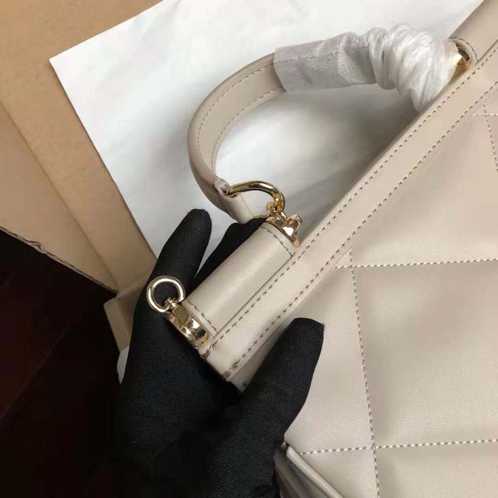 Dolce Gabbana D&G Women Medium Sicily Bag in Quilted Calfskin-Sandy - image 10