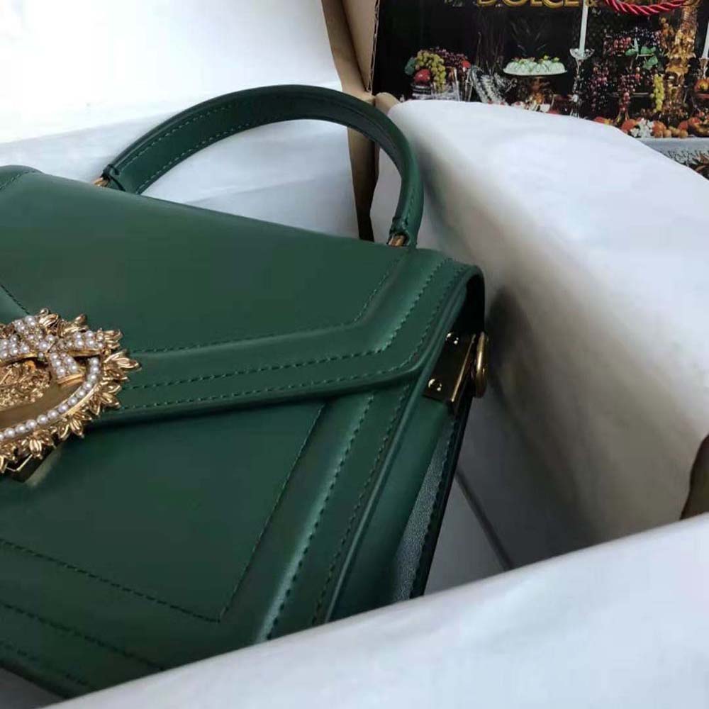 Dolce Gabbana D&G Women Small Smooth Calfskin Devotion Bag-Green - image 7