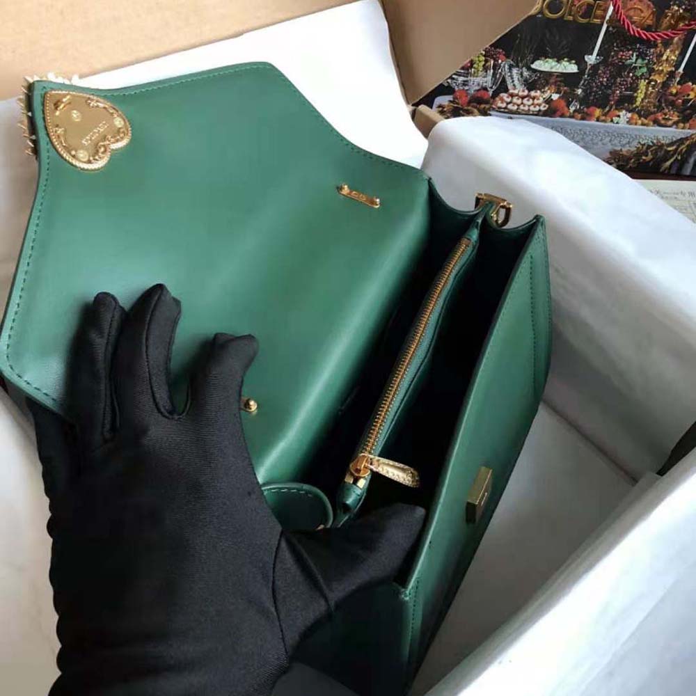 Dolce Gabbana D&G Women Small Smooth Calfskin Devotion Bag-Green - image 9
