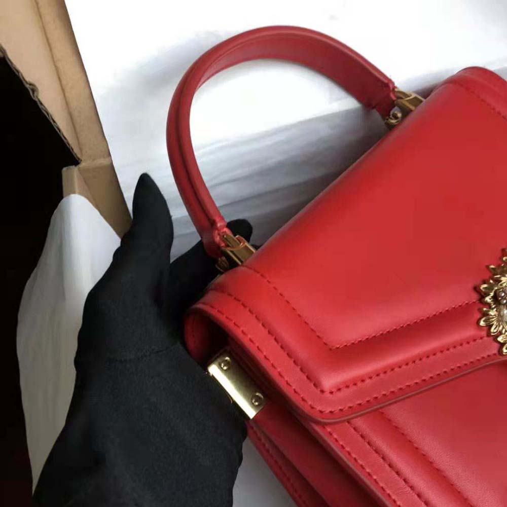 Dolce Gabbana D&G Women Small Smooth Calfskin Devotion Bag-Red - image 8