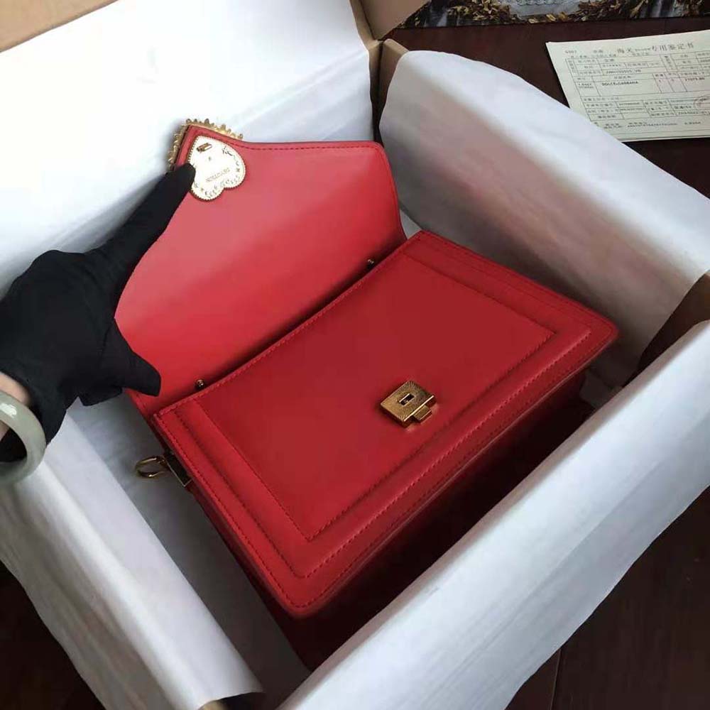 Dolce Gabbana D&G Women Small Smooth Calfskin Devotion Bag-Red - image 5