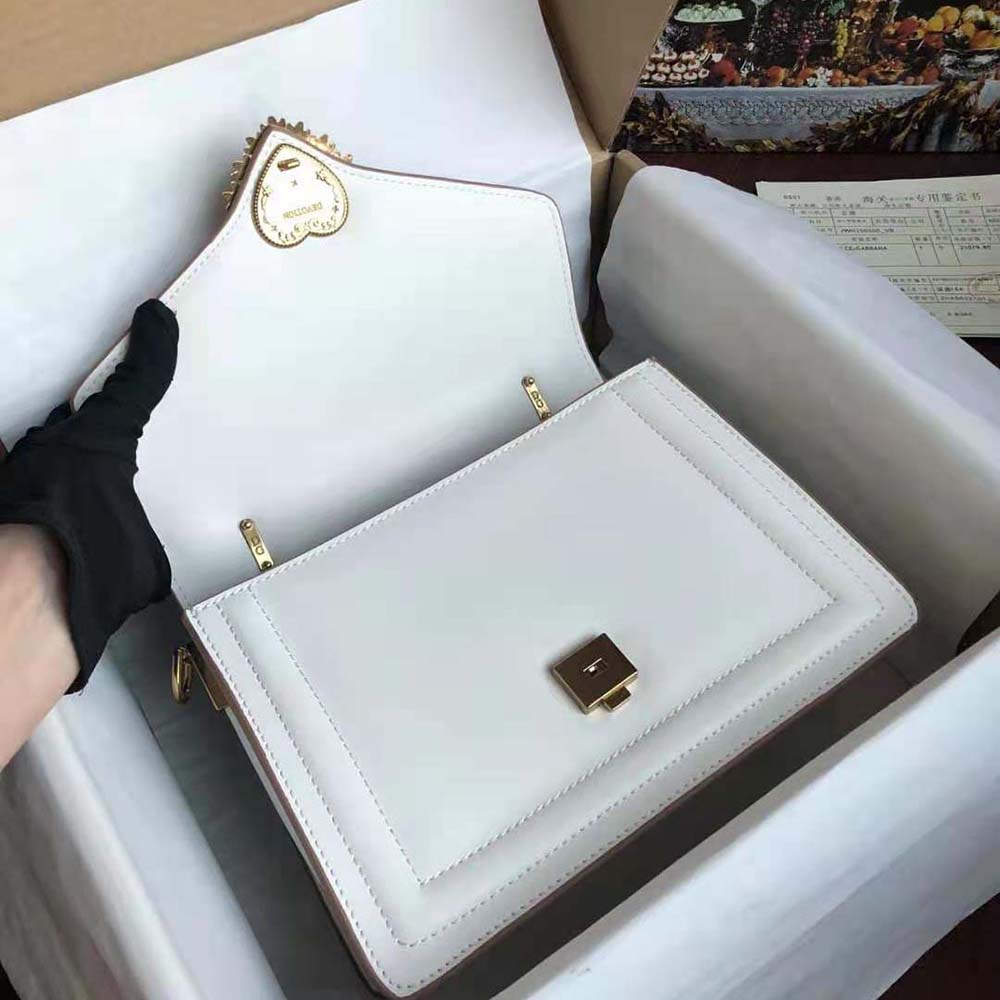 Dolce Gabbana D&G Women Small Smooth Calfskin Devotion Bag-White - image 4