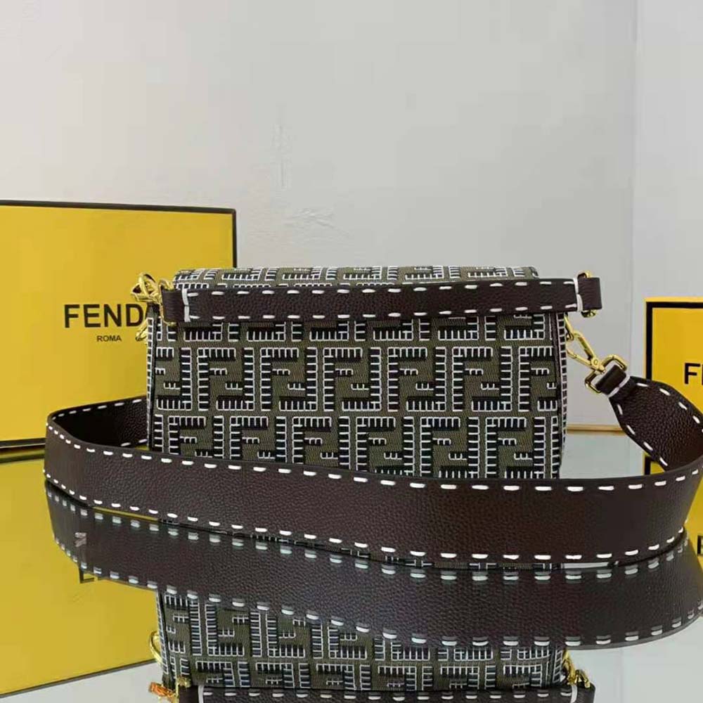 Fendi Women Baguette Embroidered FF Fabric Bag - image 3