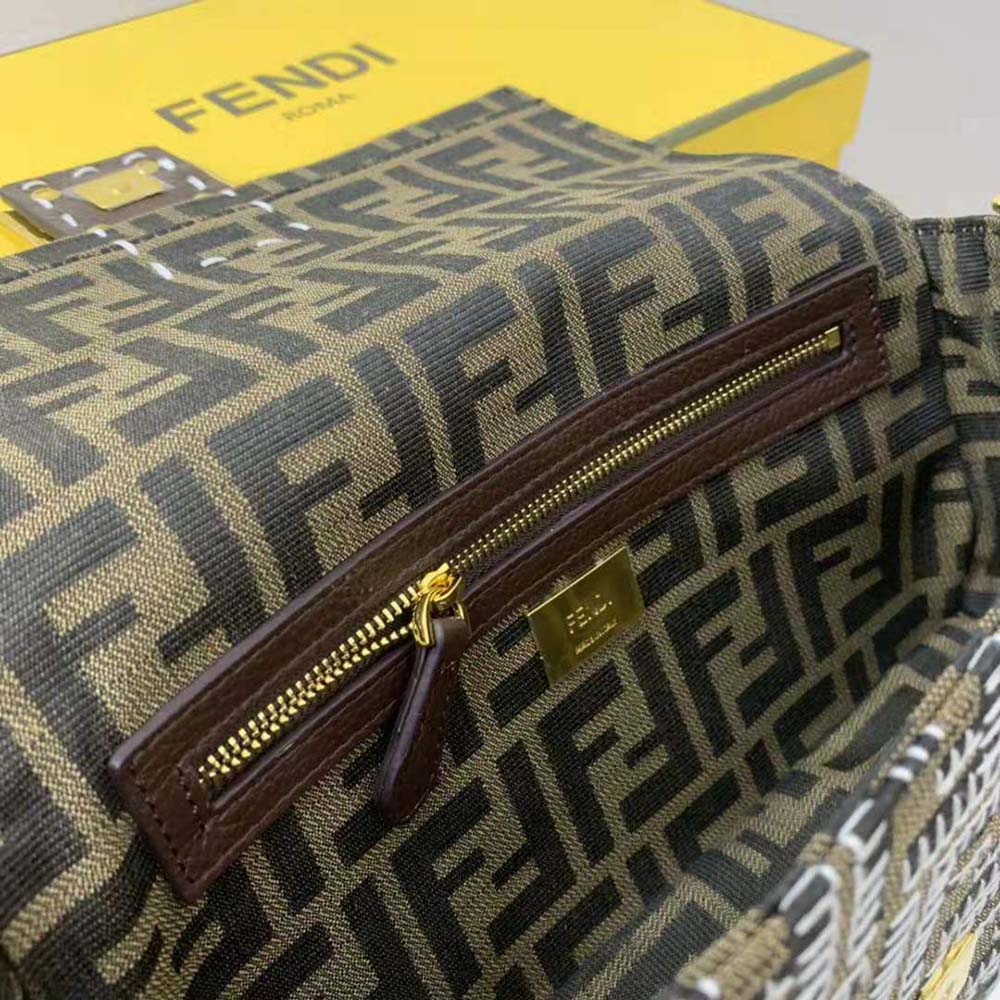 Fendi Women Baguette Embroidered FF Fabric Bag - image 10