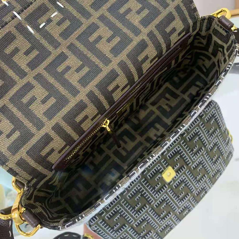 Fendi Women Baguette Embroidered FF Fabric Bag - image 9