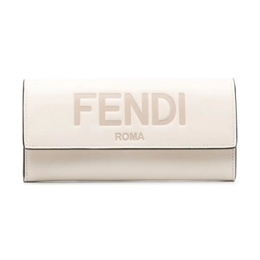 Fendi Women Continental White Leather Wallet Fastened with a Snap Button - image 1