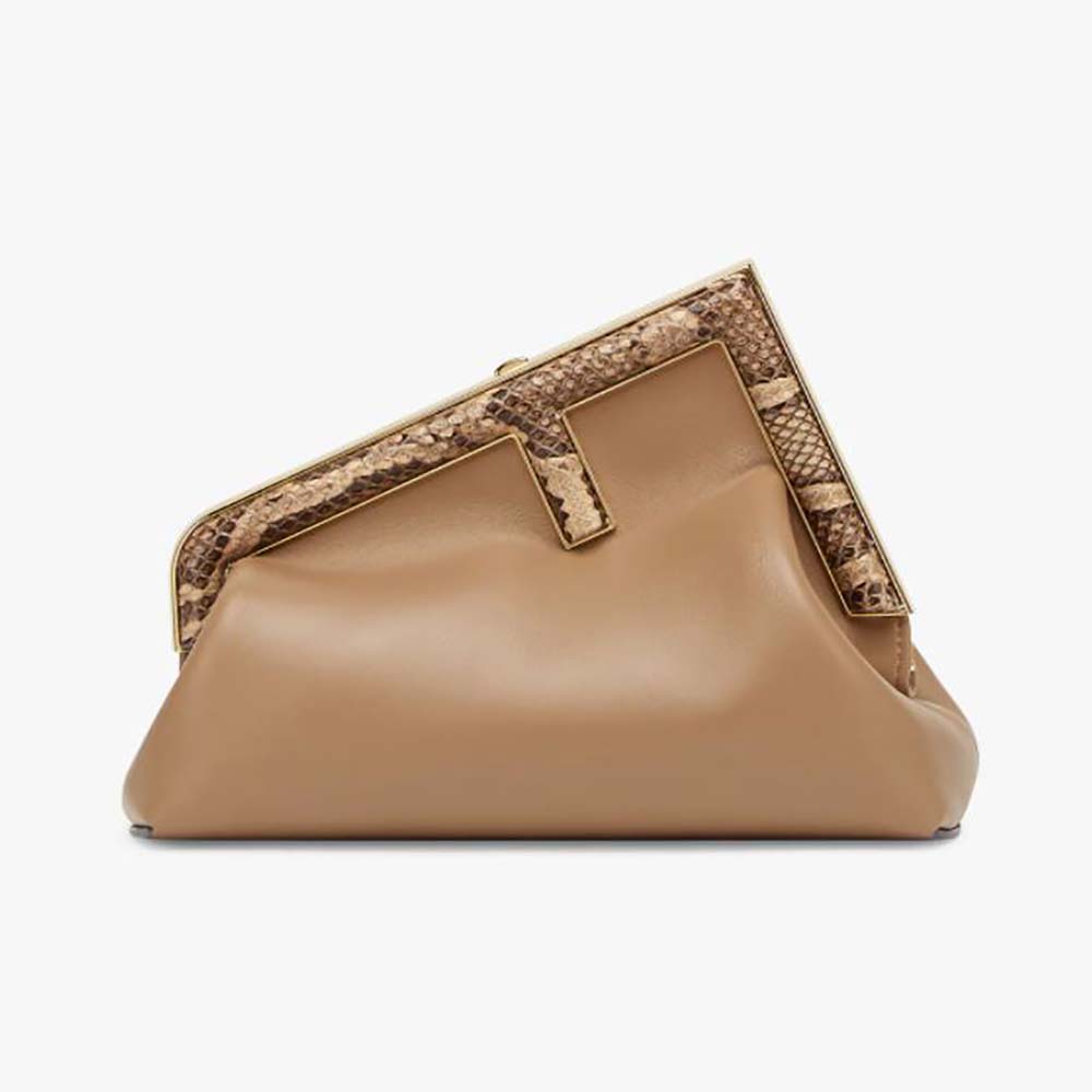 Fendi Women First Small Beige Leather Bag with Exotic Details - image 1