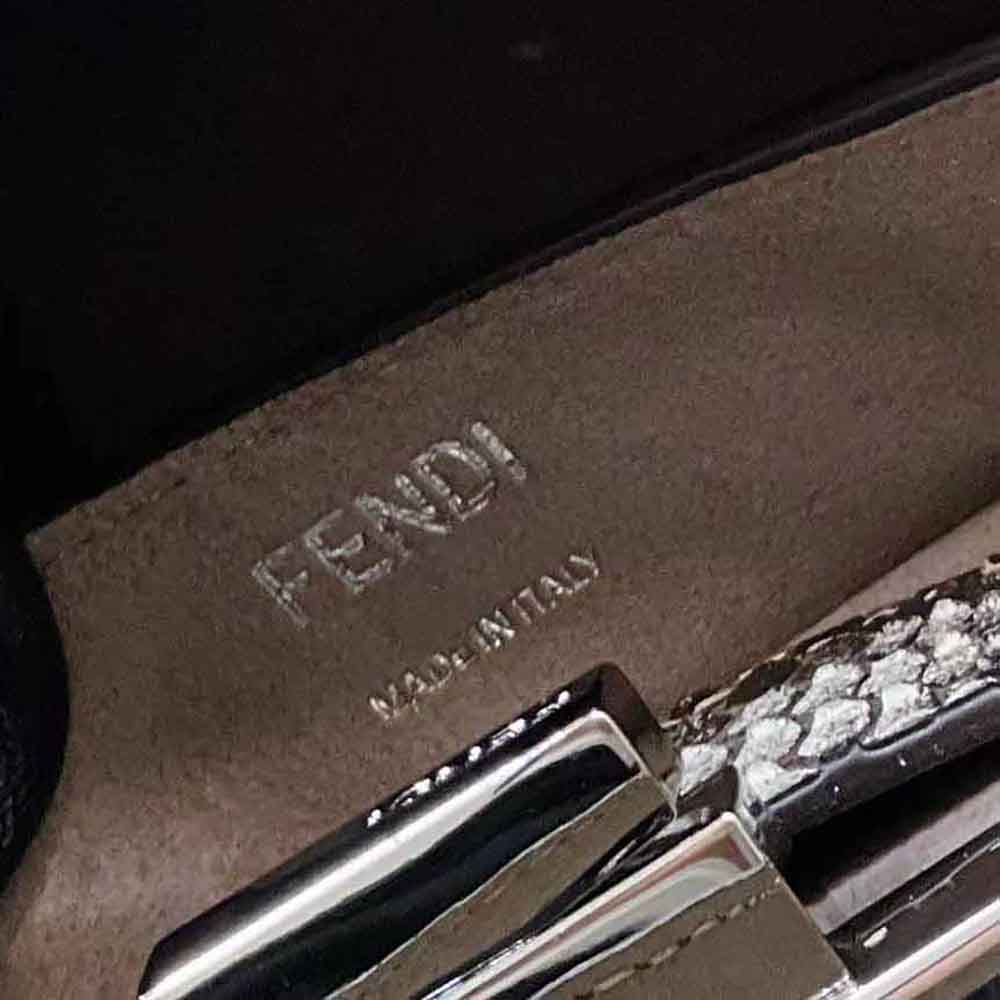 Fendi Women Peekaboo Iseeu Small Gray Full Grain Leather and Elaphe Bag - image 10
