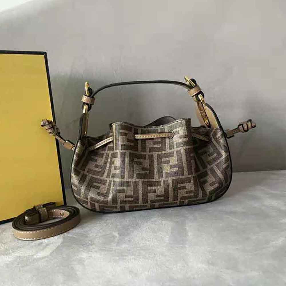 Fendi Women Pomodorino Brown FF Fabric Mini-Bag - image 2