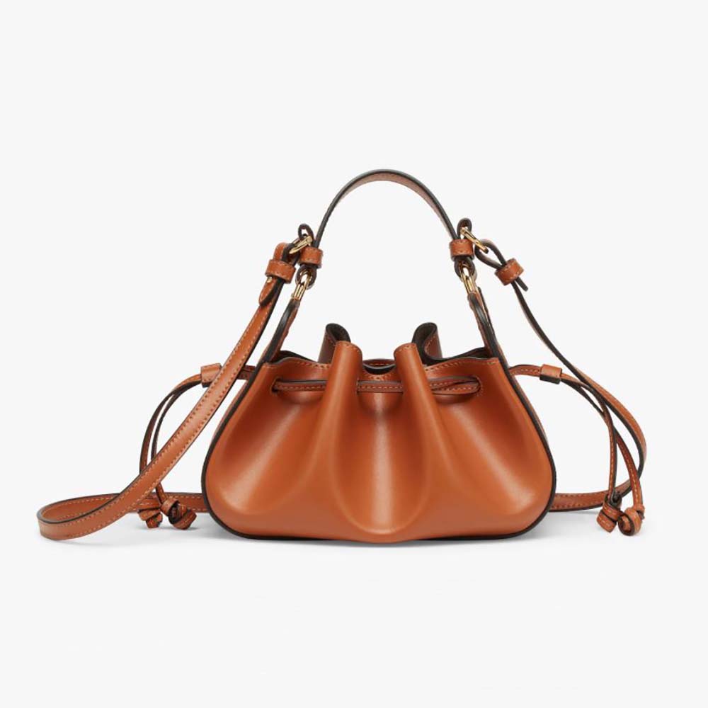 Fendi Women Pomodorino Brown Leather Mini-Bag - image 1