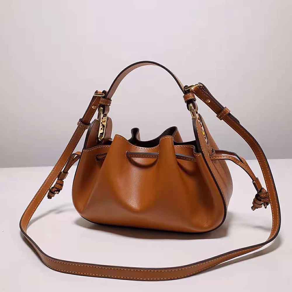 Fendi Women Pomodorino Brown Leather Mini-Bag - image 5