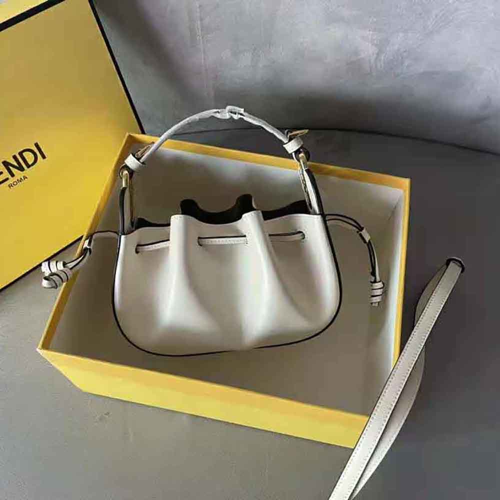 Fendi Women Pomodorino White Leather Mini-Bag - image 2