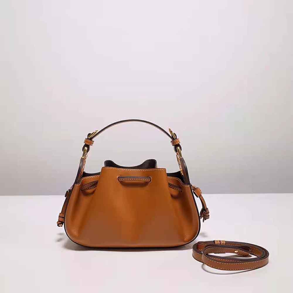 Fendi Women Pomodorino Brown Leather Mini-Bag - image 2