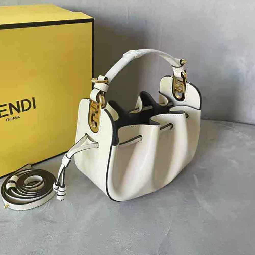 Fendi Women Pomodorino White Leather Mini-Bag - image 4