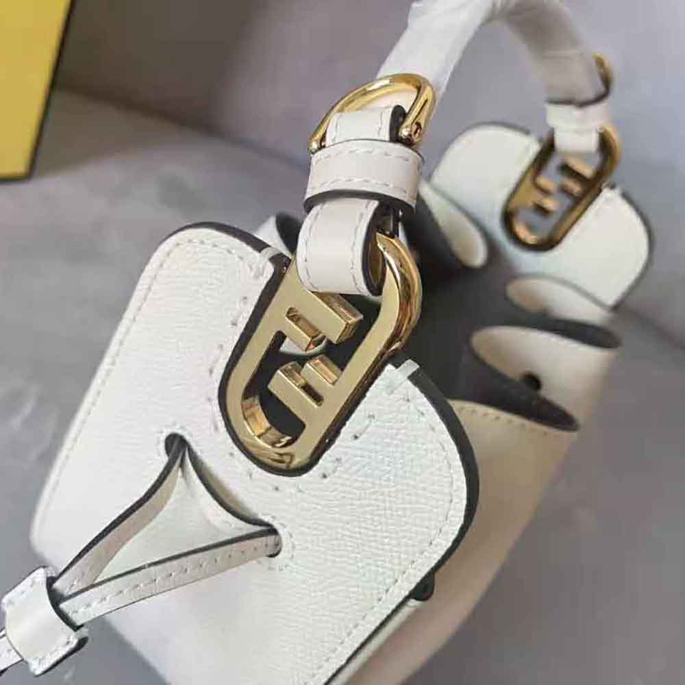 Fendi Women Pomodorino White Leather Mini-Bag - image 7