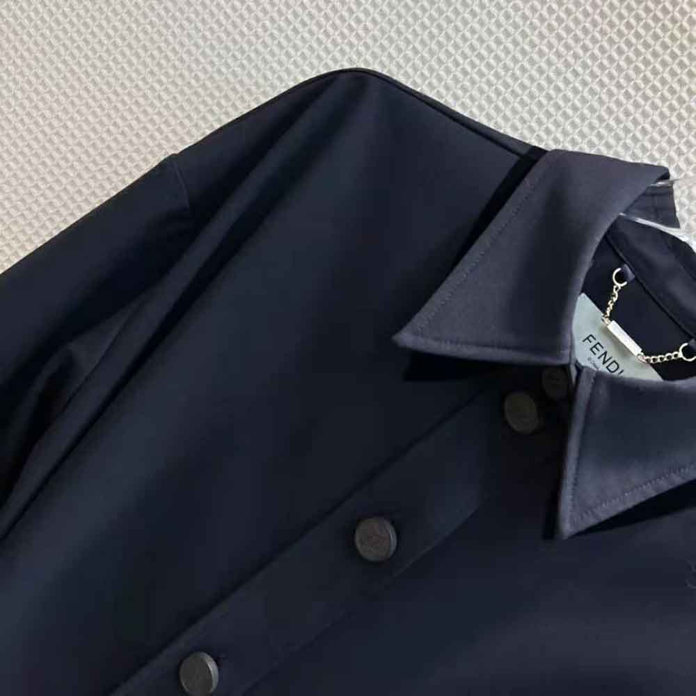 Fendi Women Single-Breasted Blue Wool Go-To Jacket - image 6