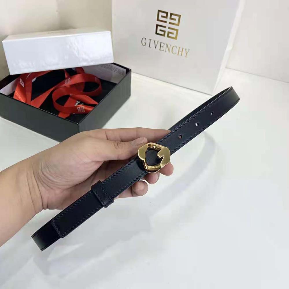 Givenchy Women G Chain Buckle Thin Reversible Belt in Smooth Leather-Gold - image 6
