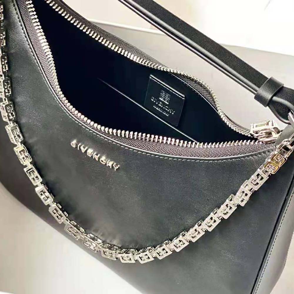 Givenchy Women Medium Moon Cut Out Bag in Leather-Black - image 6
