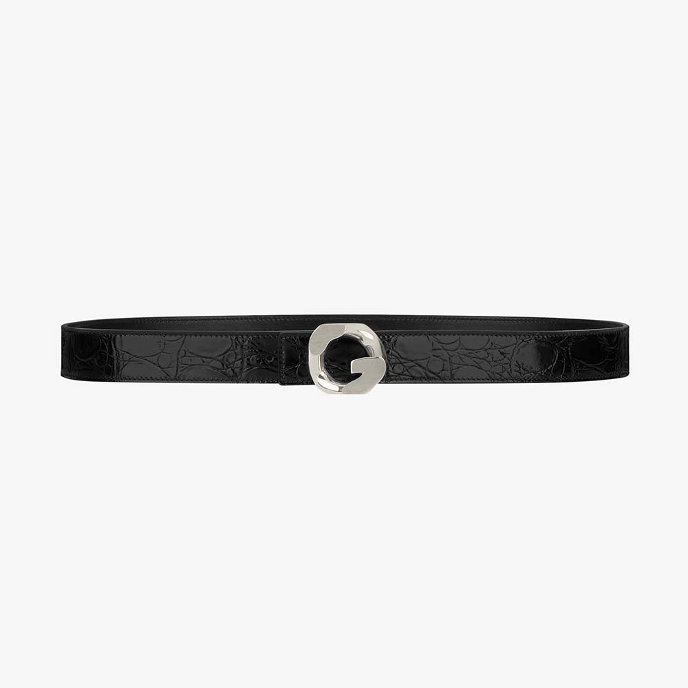 Front close-up of Givenchy Women Reversible Belt with G Chain Buckle