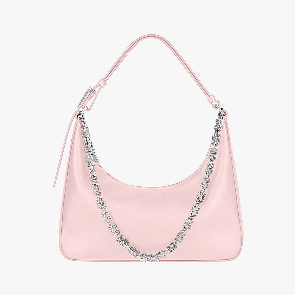 Front view of Givenchy Women Small Moon Cut Out Bag in Leather-Pink