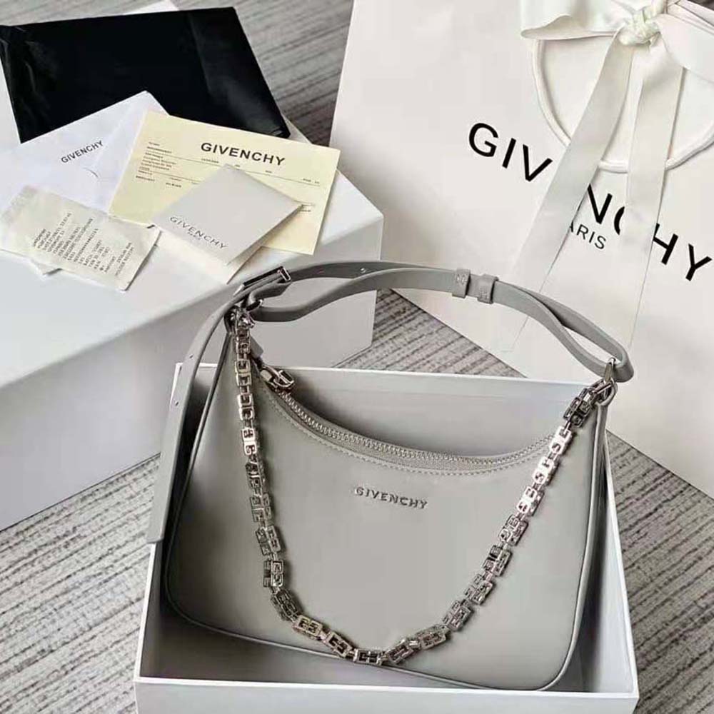Close-up of crescent cut-out detail on Givenchy Women Small Moon Cut Out Bag