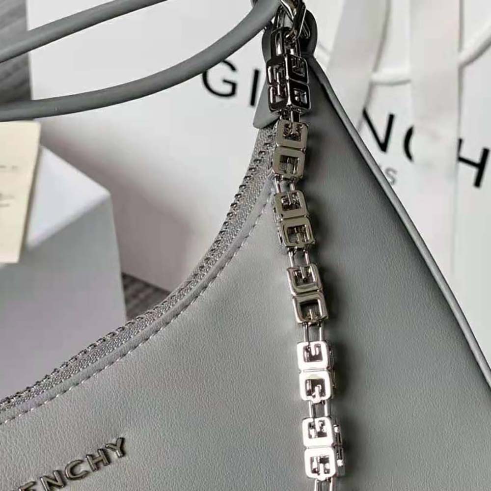 Givenchy Women Small Moon Cut Out Bag in Leather-Silver - image 8