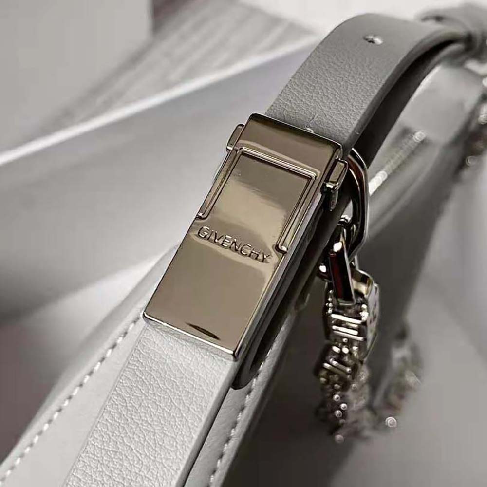 Givenchy Women Small Moon Cut Out Bag in Leather-Silver - image 7