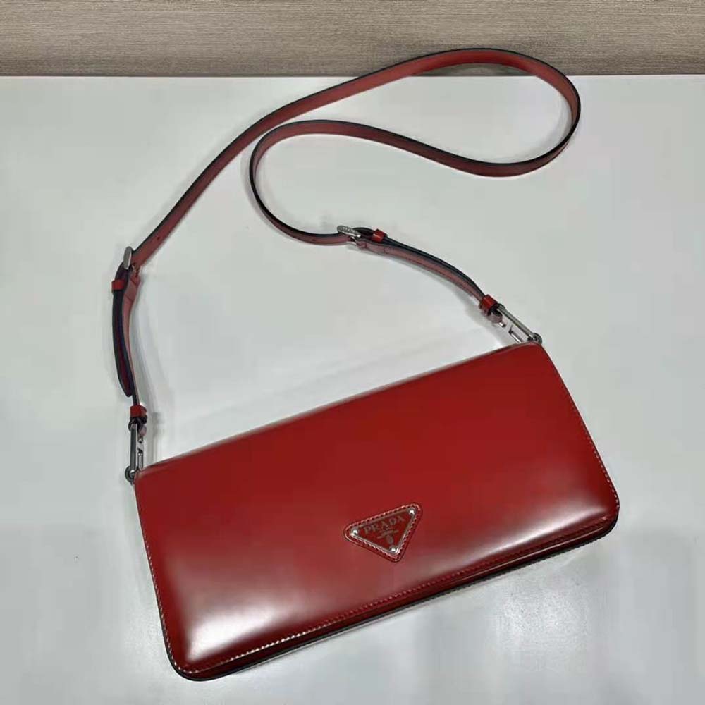 Prada Women Brushed Leather Prada Femme Bag-Red - image 5