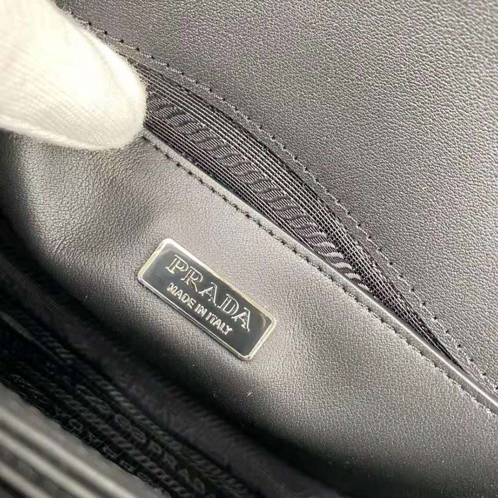 Prada Women Brushed Leather Shoulder Bag-Black - image 9