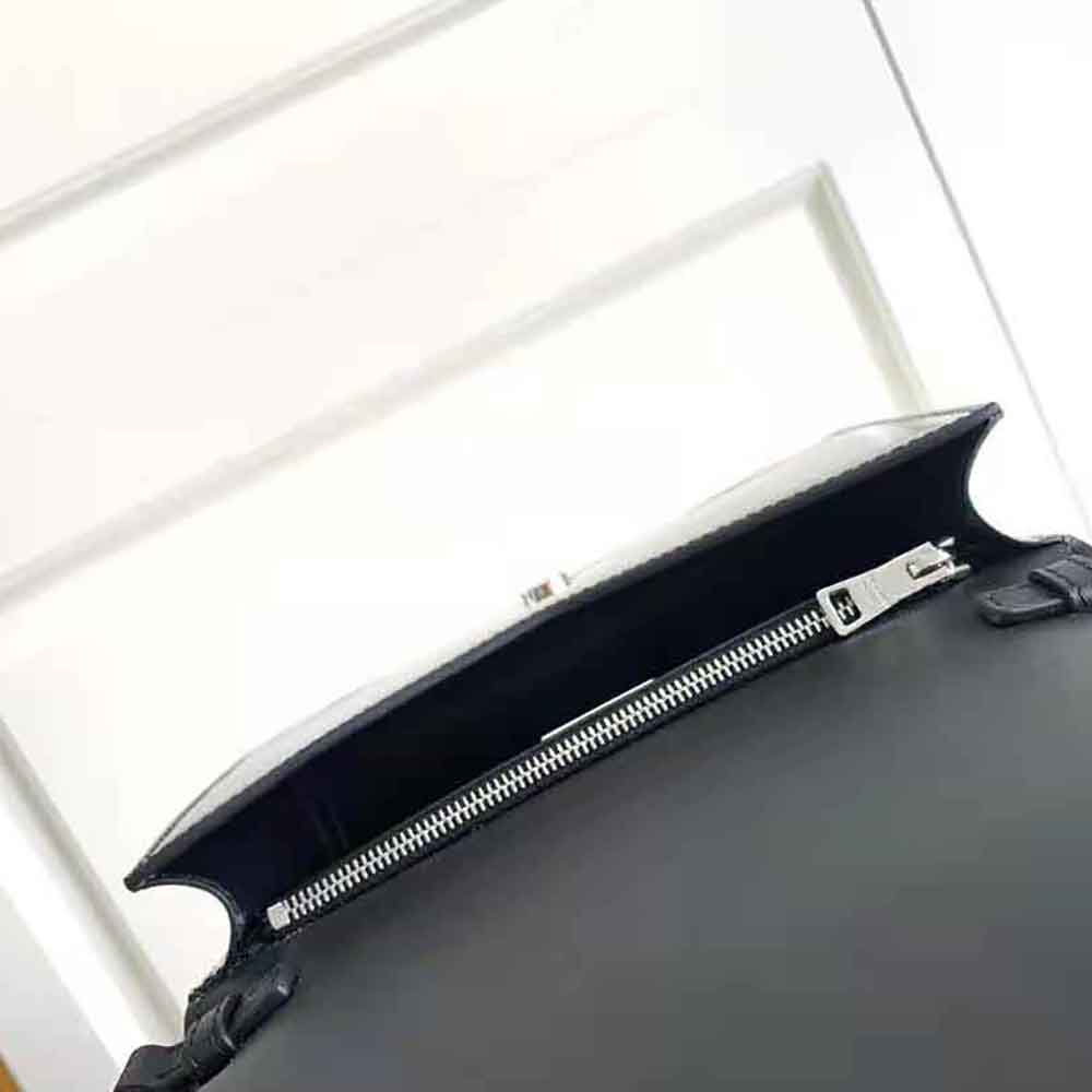 Prada Women Brushed Leather Shoulder Bag-Black - image 7