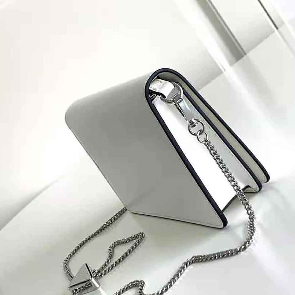 Prada Women Brushed Leather Shoulder Bag-White - image 4