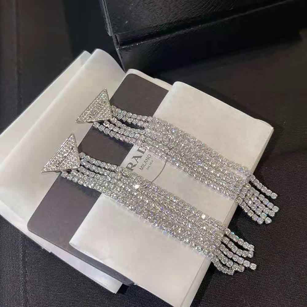 Prada Women Crystal Logo Jewels Zirconia Earrings - image 4