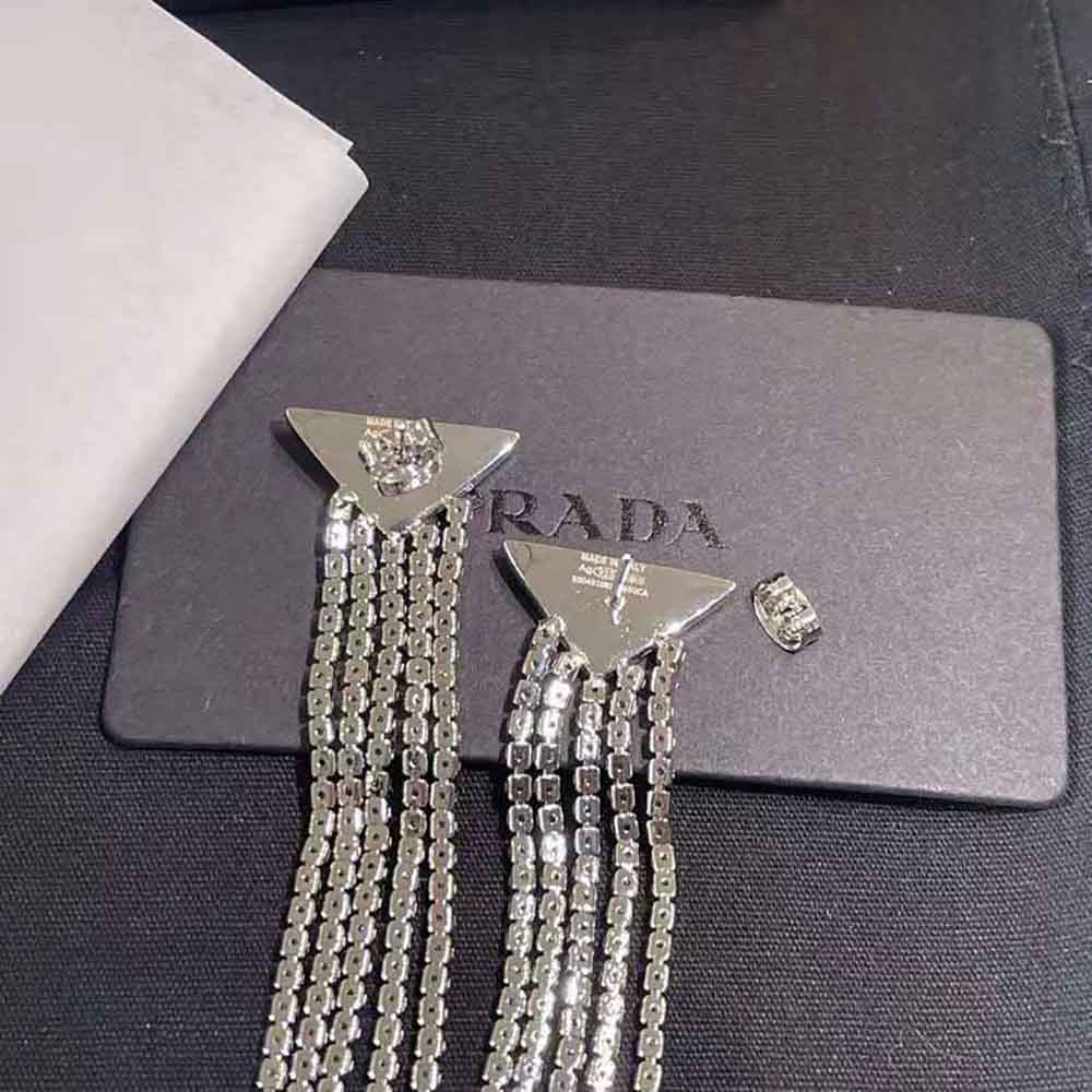 Prada Women Crystal Logo Jewels Zirconia Earrings - image 5