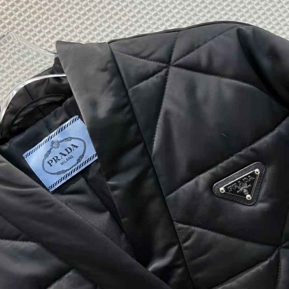 Prada Women Emblematic Triangle Quilted Re-Nylon Jacket-Black - image 5