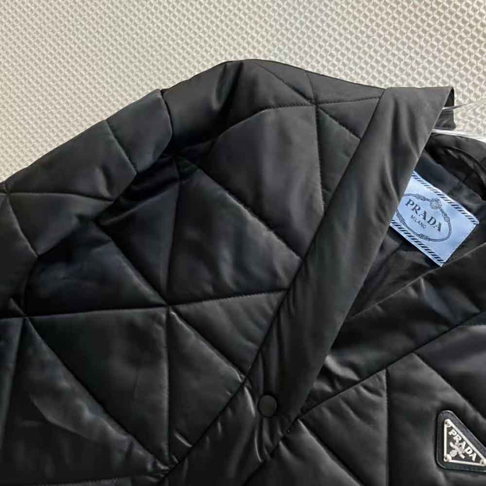 Prada Women Emblematic Triangle Quilted Re-Nylon Jacket-Black - image 6