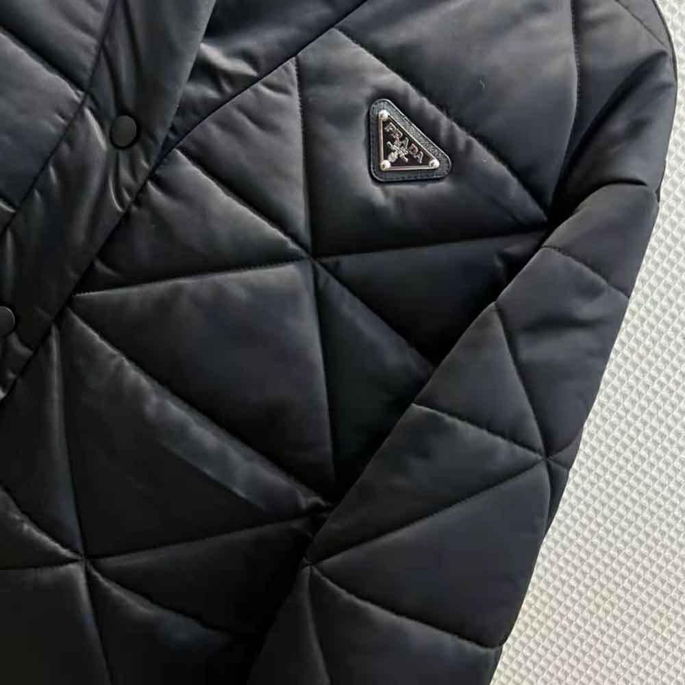 Prada Women Emblematic Triangle Quilted Re-Nylon Jacket-Black - image 8