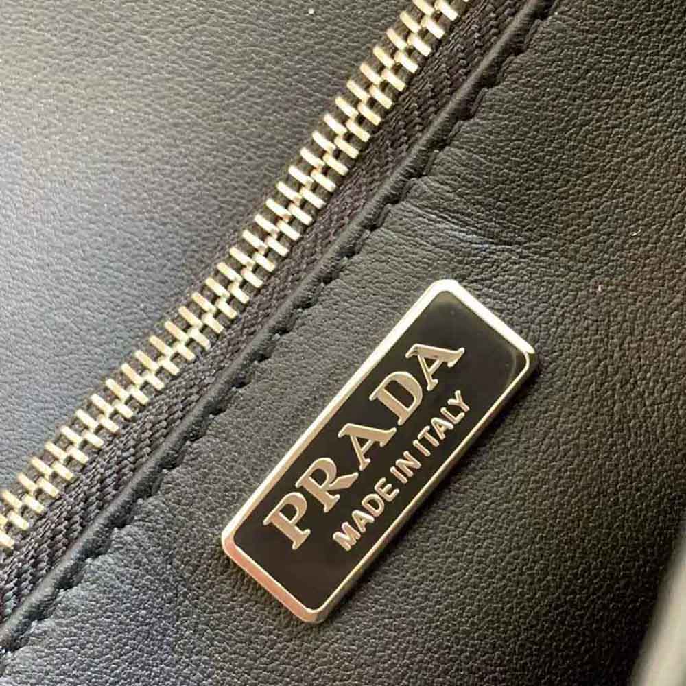 Prada Women Embleme Brushed-Leather Bag-Black - image 10