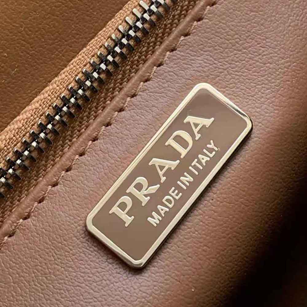 Prada Women Embleme Brushed-Leather Bag-Brown - image 9