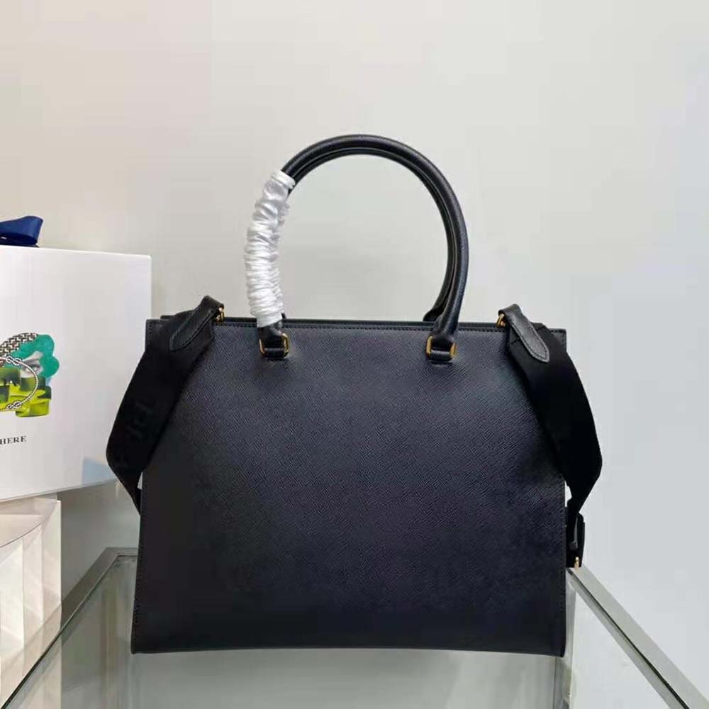 Prada Women Large Saffiano Leather Handbag-Black - image 4