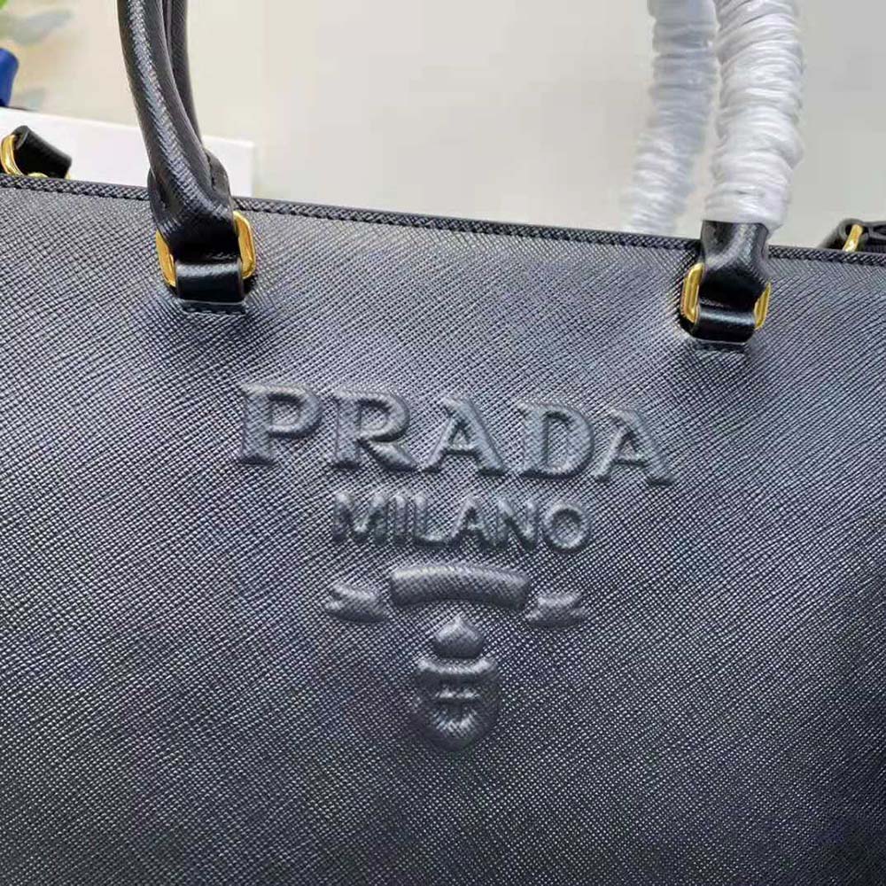 Prada Women Large Saffiano Leather Handbag-Black - image 9
