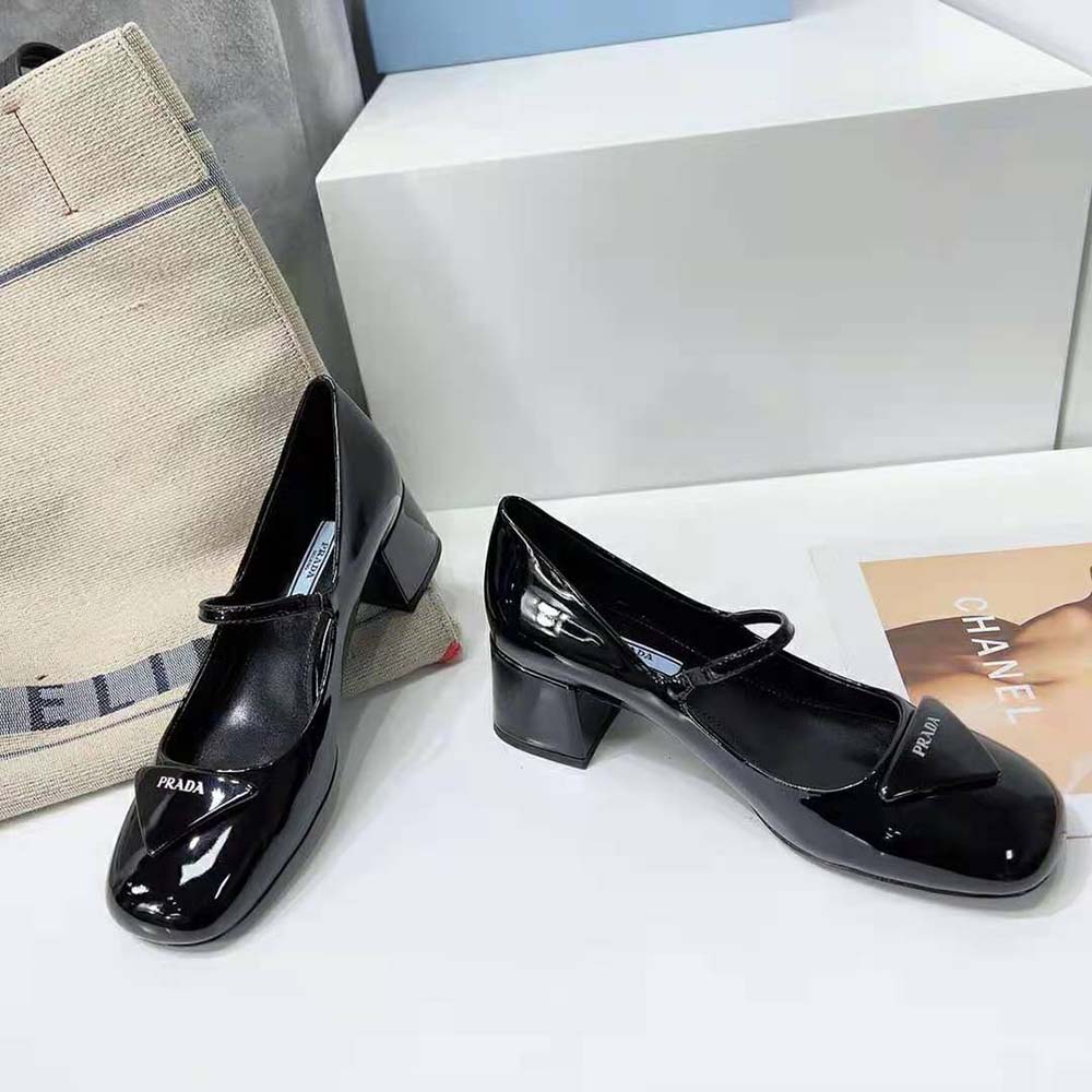 Prada Women Patent Leather Pumps in 45mm Heel Height-Black - image 6